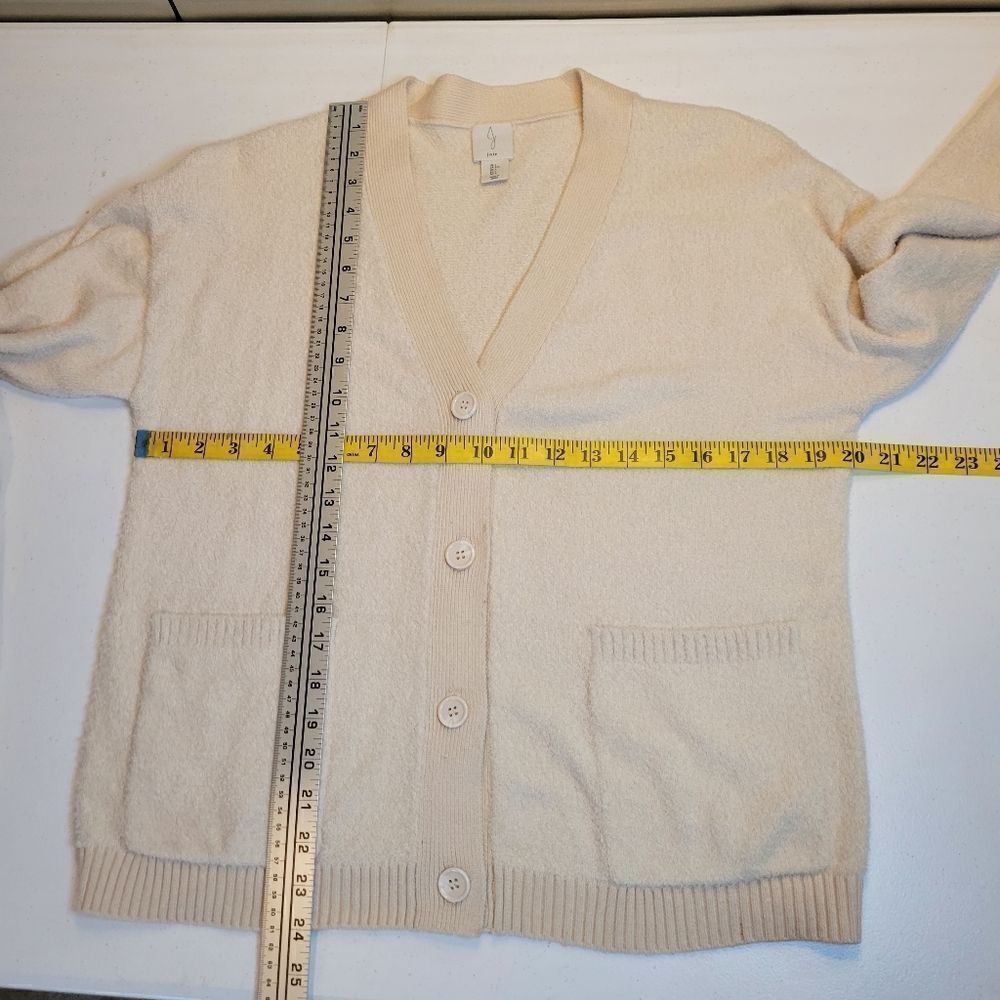 Joie Cream Cardigan Fuzzy Butter Soft Cardigan Women's Size Large - Picture 10 of 10